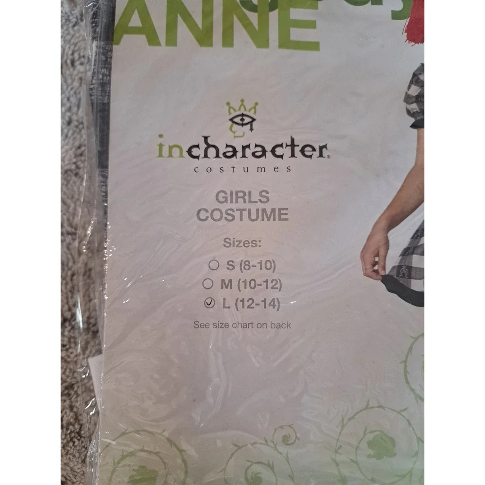 InCharacter Tragedy Raggedy Anne Girls Costume Gothic Gingham Large 12-14 NEW